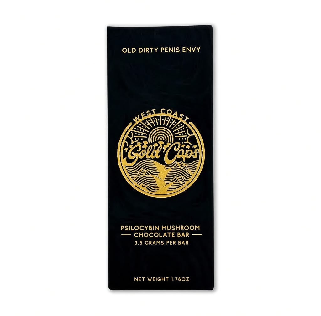 Buy West Coast Gold Caps Old Dirty Penis Envy Chocolate Bar 3.5g | Premium Mushroom Chocolate