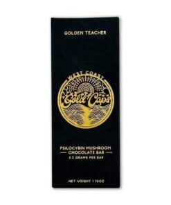 Buy West Coast Gold Caps - Golden Teacher Chocolate Bar 3.5g packaging and dark chocolate bar